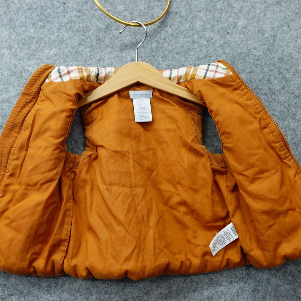 TAHARI Puffer Vest Toddlers 24M Burnt Orange Corduroy Quilted Full Zip Outdoor - Picture 2 of 10